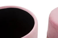 Puff Contenitore Lines Coppia Rosa Cm Ø 35X42-30X32