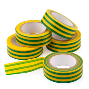Kit nastro isolante in pvc autoestinguente multicolore per impianti sicuri *** colore giallo/verde, dimensioni 19 mm ...