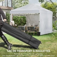 Gazebo da Giardino Pop-up Pieghevole Regolabile in Altezza Protezione UV 30+, 2 Pareti Laterali, Sacca da Trasporto Inclusa, Grigio chiaro