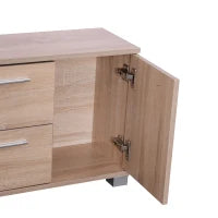 Set Arredo Guardaroba 3 in 1 con Specchio e Scarpiera da Ingresso Pannello Truciolare 90 x 21.5 x 116cm Quercia