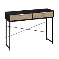Consolle Moderna per Ingresso e Soggiorno con 2 Cassetti in Metallo 100x30x75cm - Nero