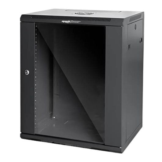 Armadio rack a parete mach power 12u 600x450x640 nero con ventola e montanti
