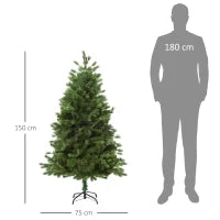 Albero di Natale Artificiale Gigante 150cm Realistico, Decorazione di Natale con 440 Rami, Base Pieghevole e Rimovibile