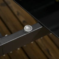 Tavolo da Giardino Rettangolare per 8 Persone in Alluminio e Vetro, 180x80x72cm, Nero