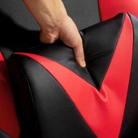 Sedia da Gaming con Funzione Oscillante, Sedia Girevole, Regolabile in Altezza, Seduta Imbottita, Metallo, 67 x 71 x 112 cm, Rosso