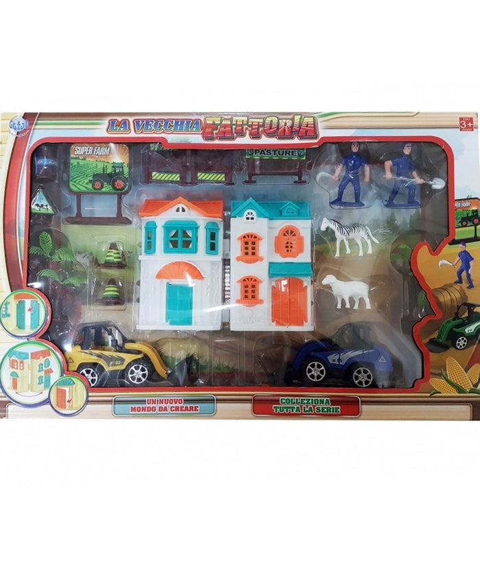 La Vecchia Fattoria Casa Trasportabile Zebra Trattore Cartello Accessori Eta' 3+         