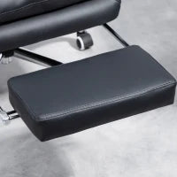 Poltrona da Ufficio in Finta Pelle con Schienale Reclinabile 135° e Poggiapiedi Estraibile, Nero