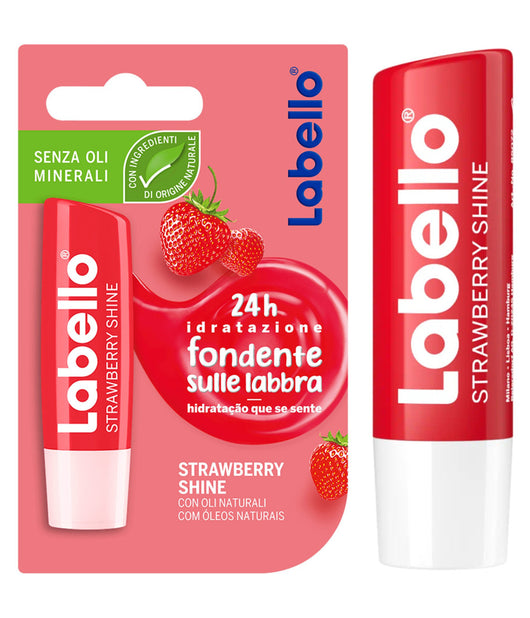 Trade Shop - Labello Strawberry Shine Fragola Balsamo Labbra Senza Oli Minerali E Parabeni -