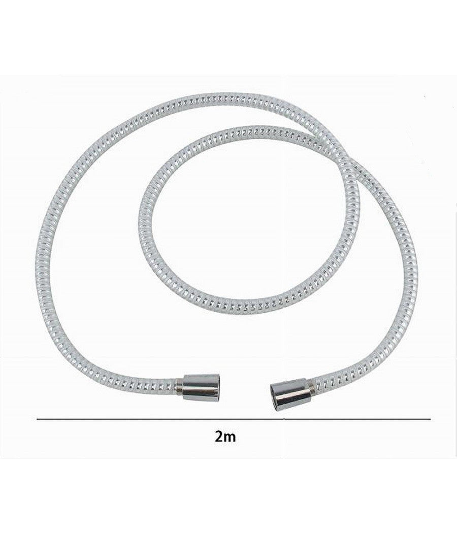 Laccio Tubo Flessibile Doccia Biflex Cromo Bianco Universale Lunghezza 2mt 87304         