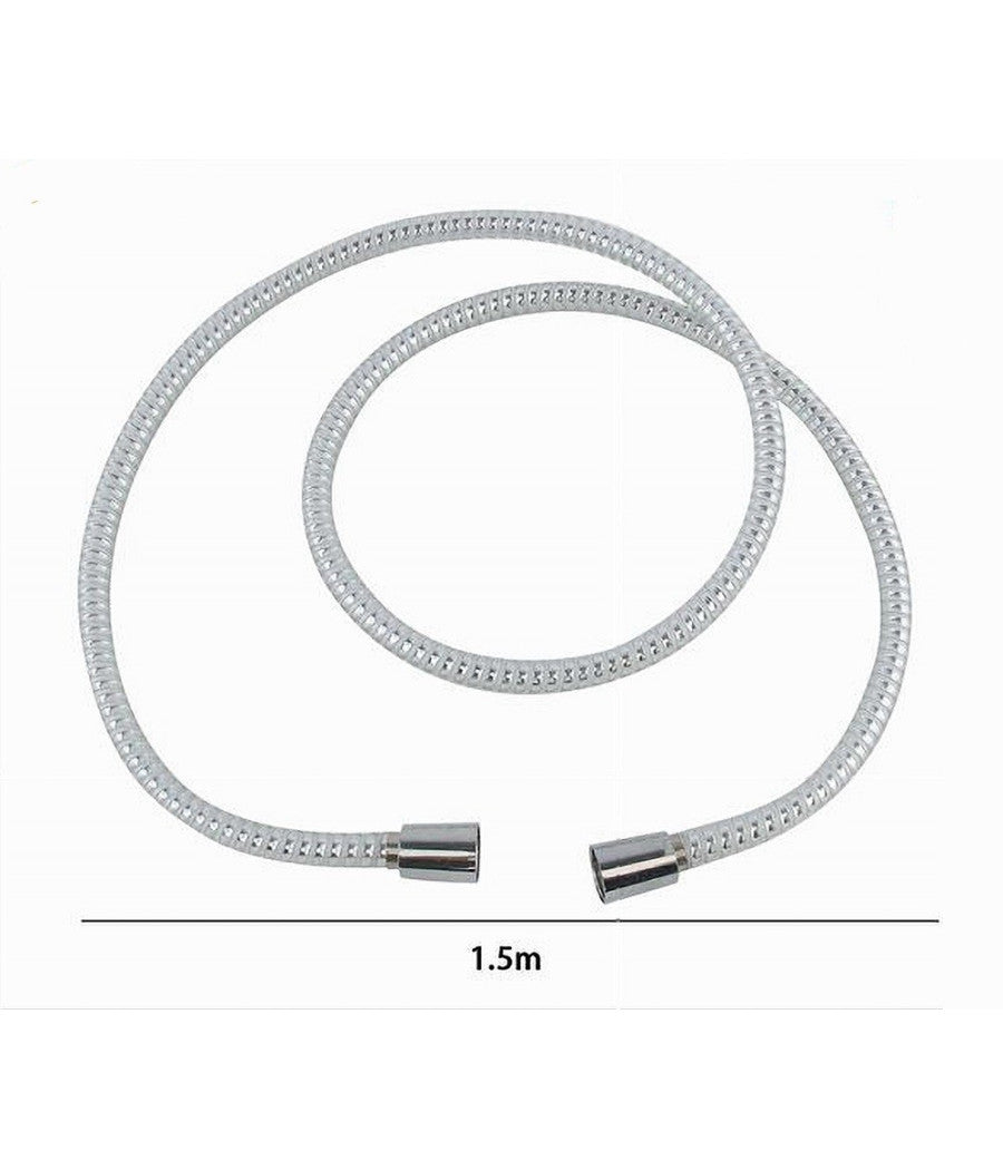 Laccio Tubo Flessibile Doccia Biflex Cromo Bianco Universale Lungo 1.5 Mt 87302         