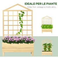 Fioriera da Esterno in Legno di Abete con Grigliato e Fori di Drenaggio, 90x43x150 cm