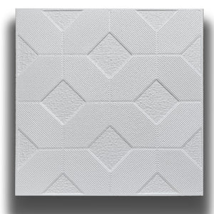10 o 20mq (40 oppure 80 pezzi) di pannello decorativo a soffitto in polistirene compatto 50x50cm (spess. 1cm) LAGOS - Pacco da 20 metri quadrati