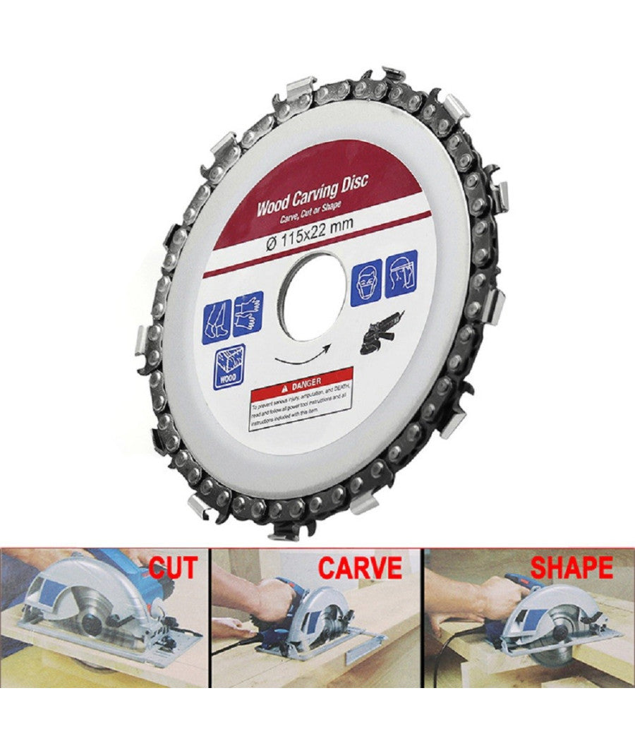 Lama Disco Taglio Legno A Catena Per Smerigliatrice Angolare 125 X 22 Mm         