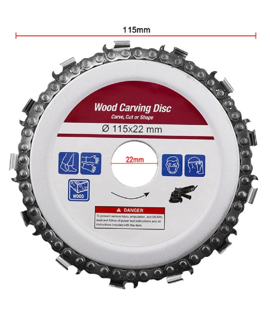 Lama Disco Taglio Legno A Catena Per Smerigliatrice Angolare 125 X 22 Mm         