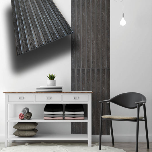 Pannelli 3D Rivestimento a parete in PVC effetto LAMELLI PIETRA 97x50cm Realistici, isolanti, idrorepellenti.
