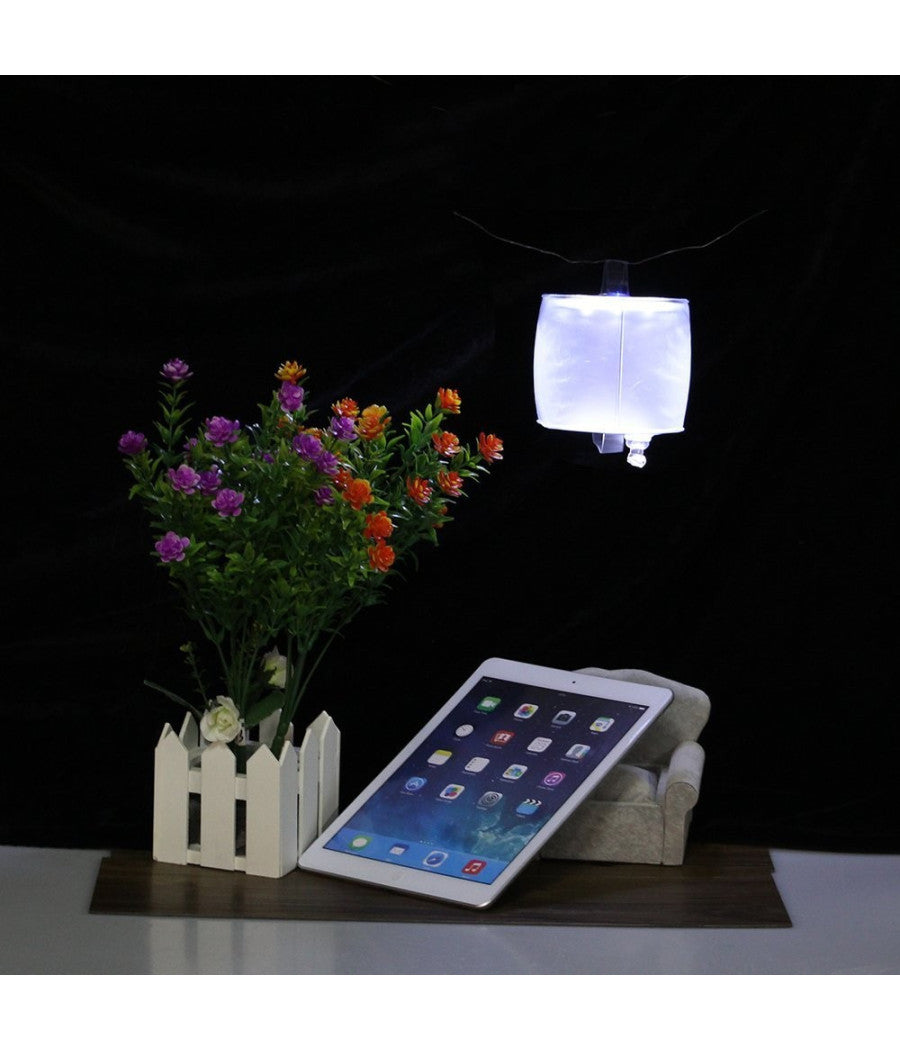 Lampada 10 Led Solare Gonfiabile Da Giardino Impermeabile Piscina Galleggiante         