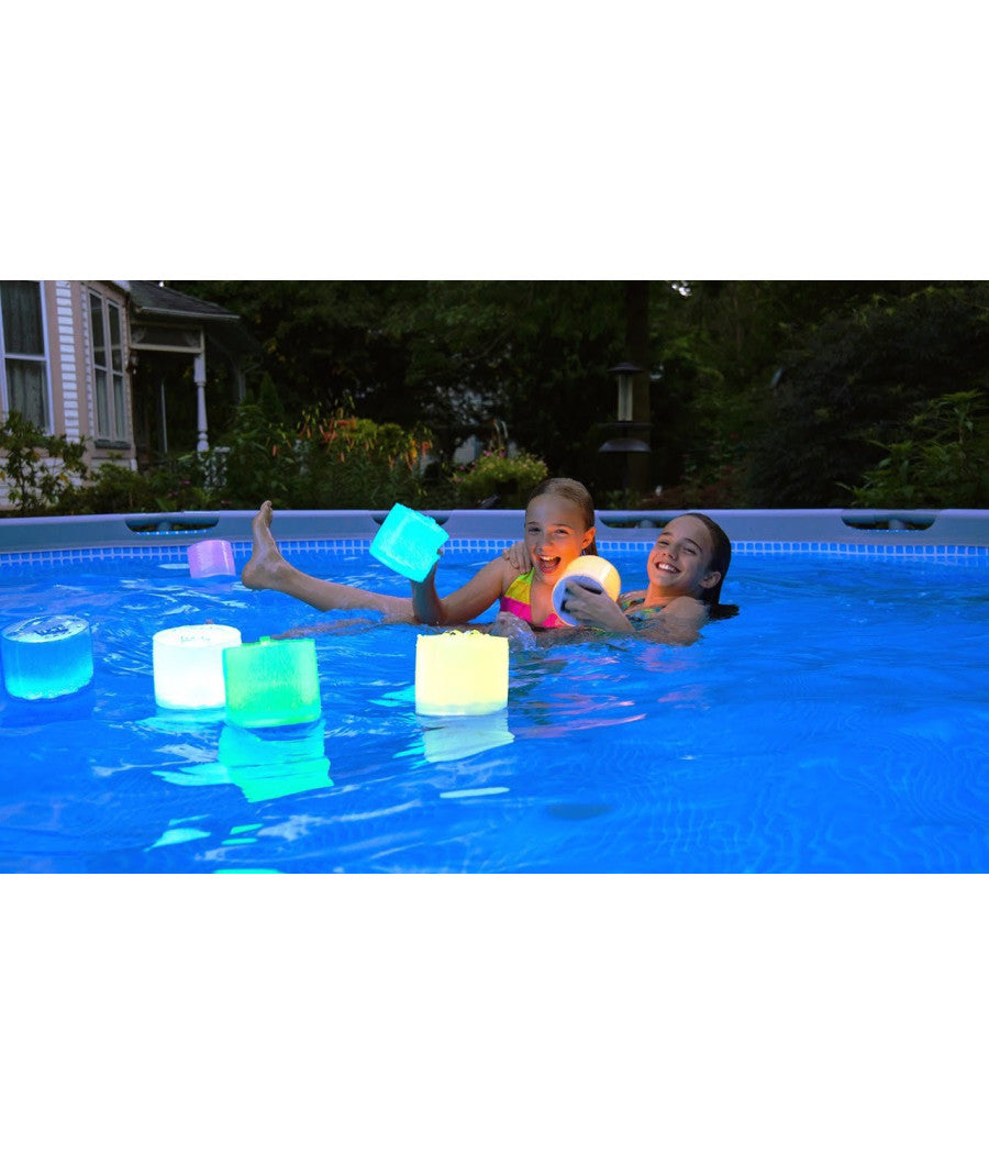 Lampada 10 Led Solare Gonfiabile Da Giardino Impermeabile Piscina Galleggiante         