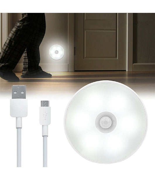 Lampada 6 Led 6 W Sensore Crepuscolare Luce Ricaricabile Usb Luce 6500k 4000k         