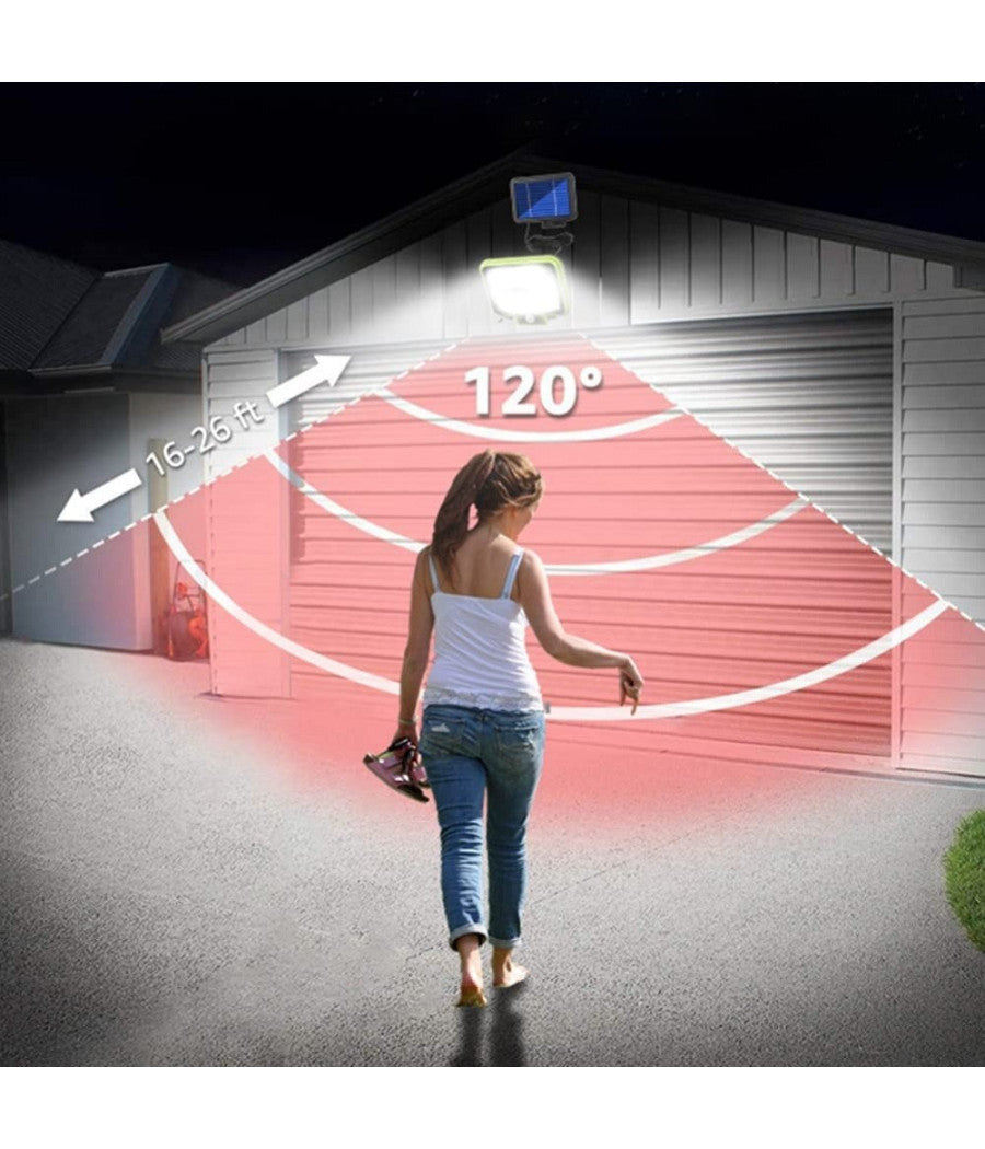 Lampada A Energia Solare Sensore Movimento 3 Modalità  Impermeabile Scale Giardino         