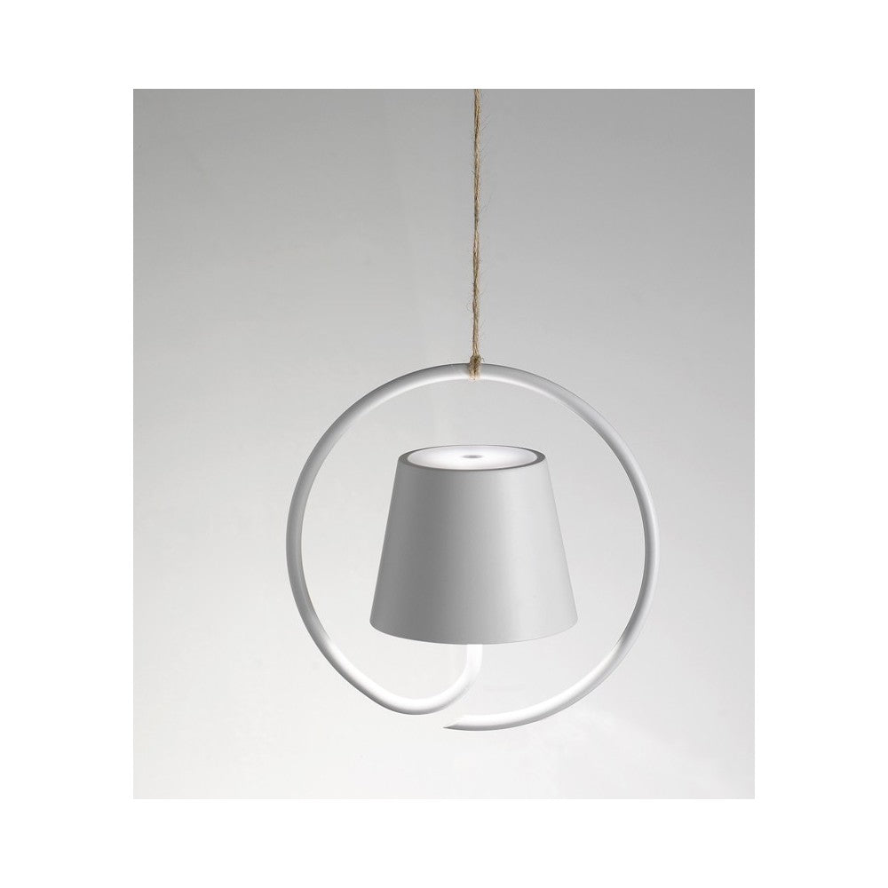 Lampada a led a sospensione Poldina Bianca ricaricabile e dimmerabile