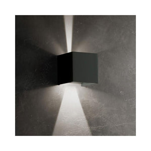 Lampada a led da parete Cubetto IP54 6,5W con alette regolabili Grigio scuro