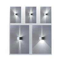 Lampada a led da parete Cubetto IP54 6,5W con alette regolabili Bianco