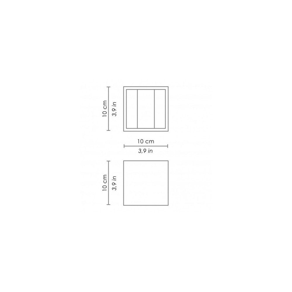 Lampada a led da parete Cubetto IP54 6,5W con alette regolabili Grigio scuro