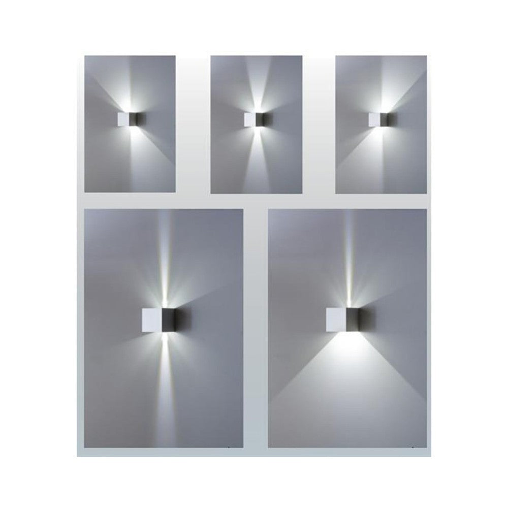 Lampada a led da parete Cubetto IP54 6,5W con alette regolabili Corten