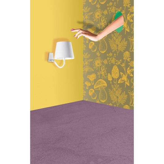 Lampada a led da Parete Poldina Bianca ricaricabile e dimmerabile con batteria fino a 12 ore