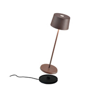 Lampada a led da tavolo Olivia Pro Corten ricaricabile e dimmerabile