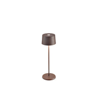 Lampada a led da tavolo Olivia Pro Corten ricaricabile e dimmerabile
