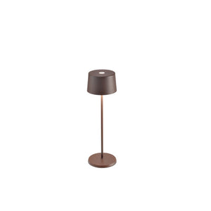 Lampada a led da tavolo Olivia Pro Corten ricaricabile e dimmerabile