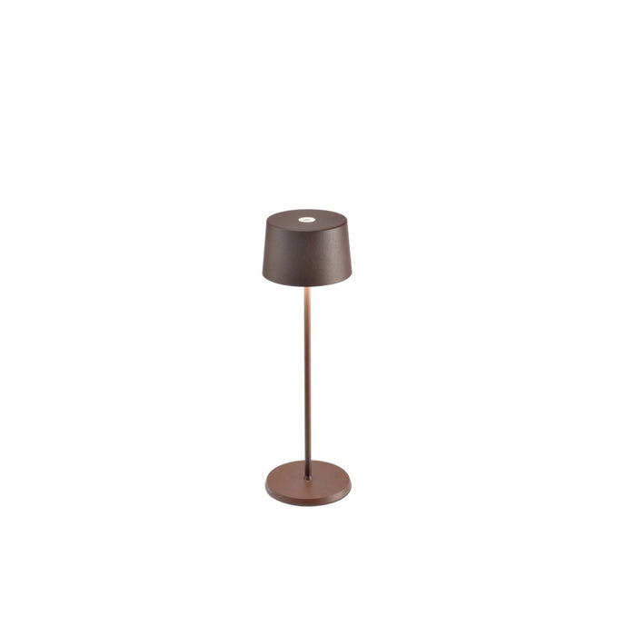 Lampada a led da tavolo Olivia Pro Corten ricaricabile e dimmerabile