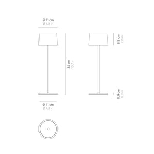 Lampada a led da tavolo Olivia Pro Foglia Rame ricaricabile e dimmerabile