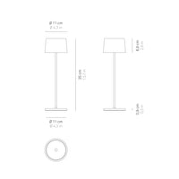 Zafferano Lampada a led da tavolo Olivia Pro Giallo Oro ricaricabile e dimmerabile - 2200-2700-3000K 9h alla massima potenza