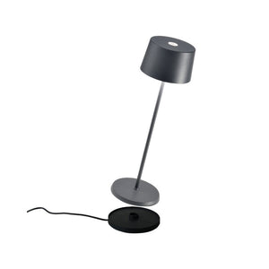 Lampada a led da tavolo Olivia Pro Grigio Scuro ricaricabile e dimmerabile