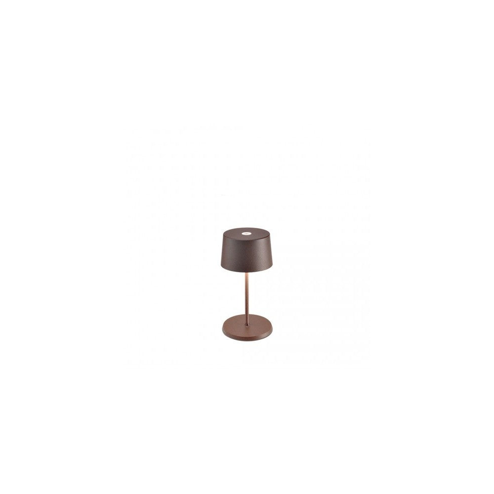 Lampada a led da tavolo Olivia pro mini corten ricaricabile e dimmerabile