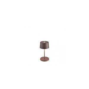 Lampada a led da tavolo Olivia pro mini corten ricaricabile e dimmerabile