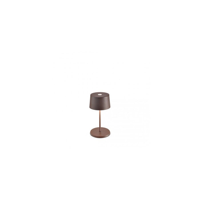 Lampada a led da tavolo Olivia pro mini corten ricaricabile e dimmerabile