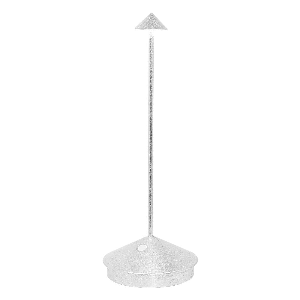 Lampada a led da tavolo Pina Pro Foglia argento ricaricabile e dimmerabile senza fili Zafferano