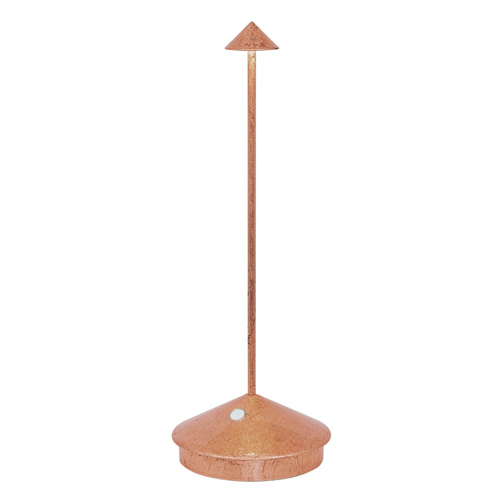 Lampada a led da tavolo Pina Pro Foglia rame ricaricabile e dimmerabile senza fili Zafferano