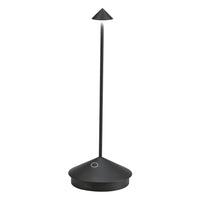 Lampada a led da tavolo Pina Pro Nero Opaco ricaricabile e dimmerabile senza fili Zafferano