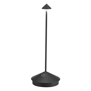 Lampada a led da tavolo Pina Pro Nero Opaco ricaricabile e dimmerabile senza fili Zafferano