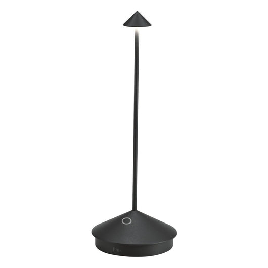 Lampada a led da tavolo Pina Pro Nero Opaco ricaricabile e dimmerabile senza fili Zafferano