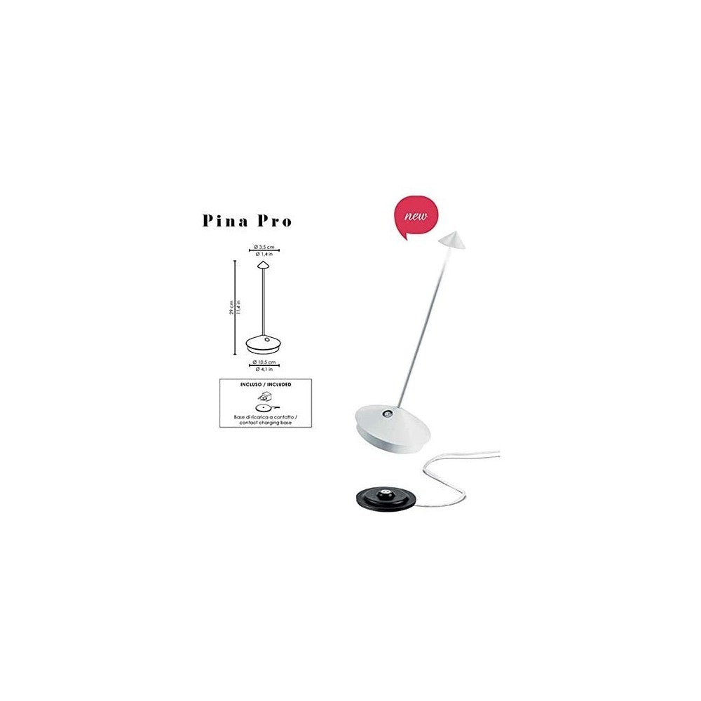 Lampada a led da tavolo Pina Pro Sabbia ricaricabile e dimmerabile senza fili Zafferano 2200-2700-3000K