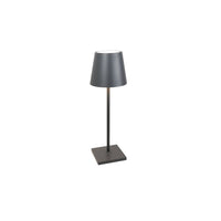 Lampada a led da tavolo Poldina L Desk  Grigio Scuro ricaricabile e dimmerabile con batteria fino a 12 ore