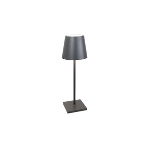 Lampada a led da tavolo Poldina L Desk  Grigio Scuro ricaricabile e dimmerabile con batteria fino a 12 ore