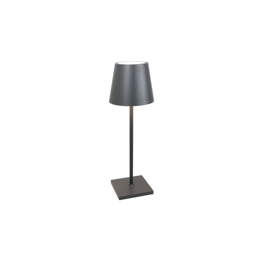 Lampada a led da tavolo Poldina L Desk  Grigio Scuro ricaricabile e dimmerabile con batteria fino a 12 ore
