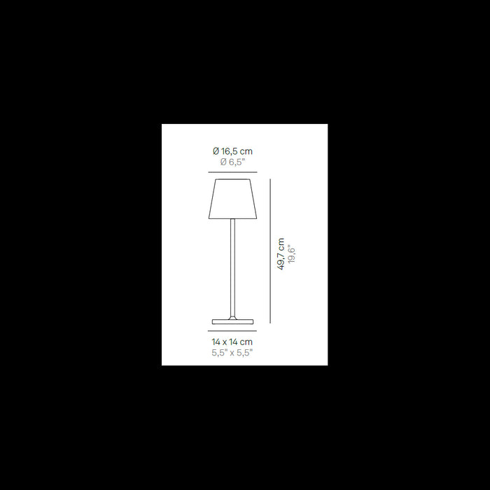 Lampada a led da tavolo Poldina L Desk  Grigio Scuro ricaricabile e dimmerabile con batteria fino a 12 ore