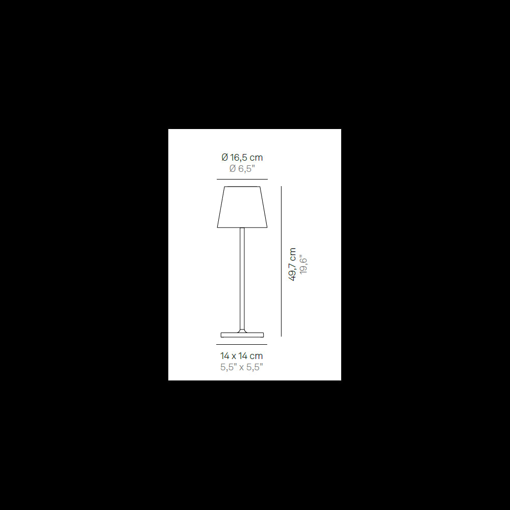 Zafferano Lampada a led da tavolo Poldina L Desk  Grigio Scuro ricaricabile e dimmerabile con batteria fino a 12 ore